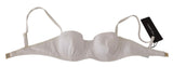 Chic White Nylon Balconette Bra