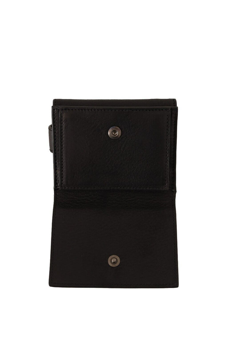 Elegante kit de trifold de cuero negro de cuero negro