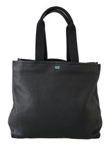 Elegante tote in pelle nera per uomini