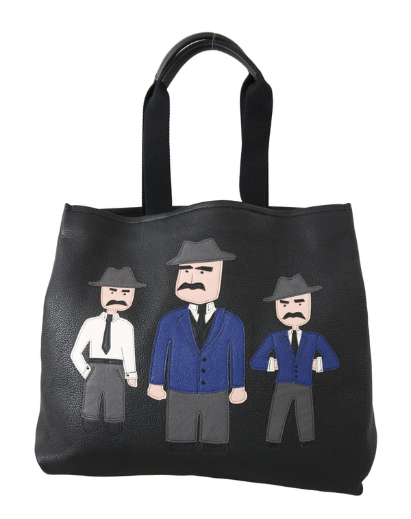 Elegante schwarze Ledertasche für Männer