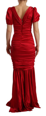 Κομψό φόρεμα γοργόνα Red Silk Stretch