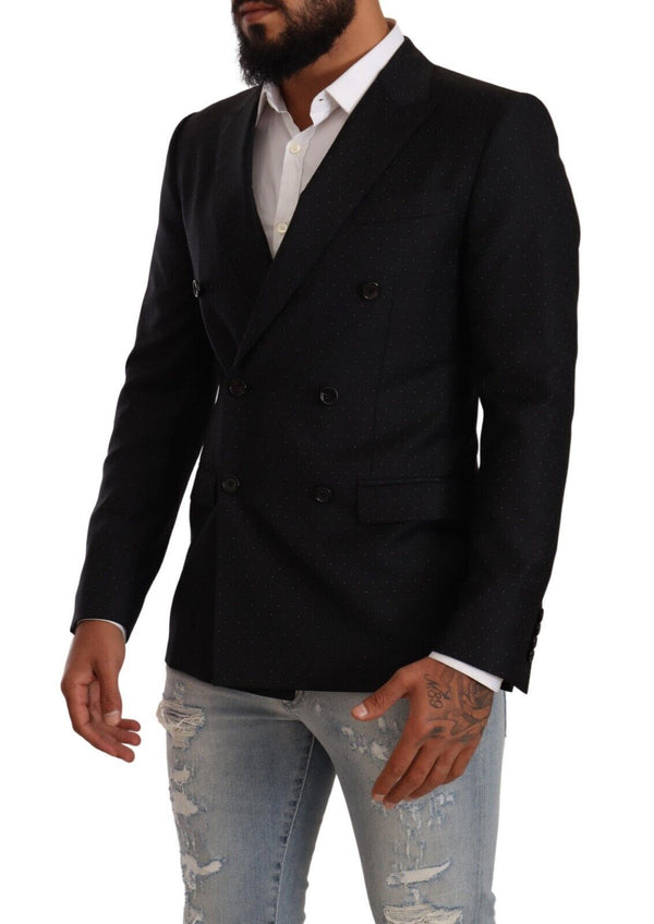 Elegante blazer formale tratteggiato nero