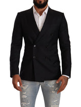 Elegante blazer formale tratteggiato nero