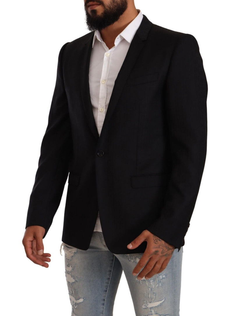 Blazer en laine vierge noire exclusive