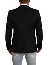 Exklusive schwarze Jungfrau Wolle Blazer