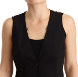 Gilet de mélange de laine noire élégante