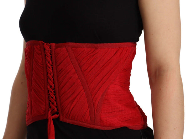 Élégant haut de ceinture de corset de soie rouge