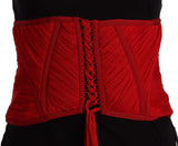 Élégant haut de ceinture de corset de soie rouge