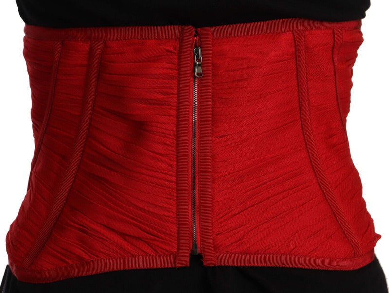 Elegante cinghia del corsetto di seta rossa