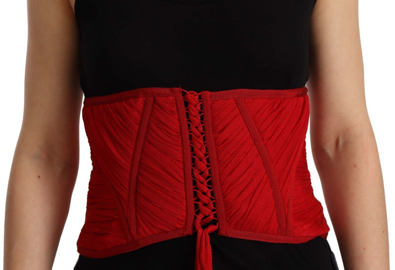 Élégant haut de ceinture de corset de soie rouge