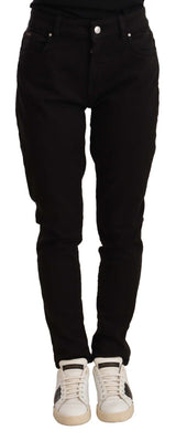 Jean skinny noir élégant mince mince