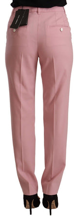 Pantalon élégant rose haute taille