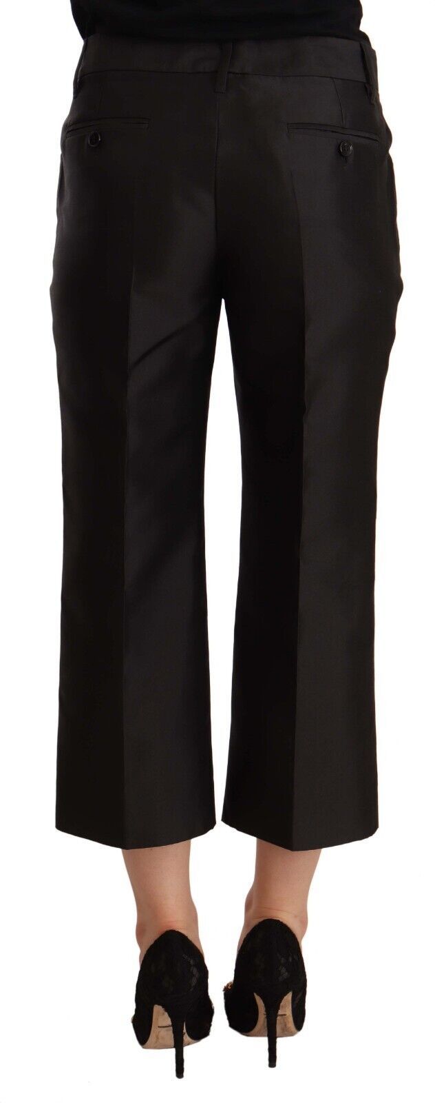 Pantalones de seda elegantes de seda en negro atemporal