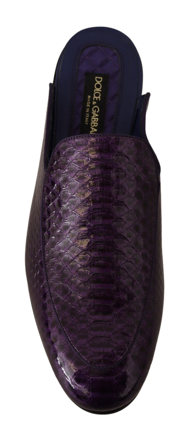 Slide in pelle Python esotica viola