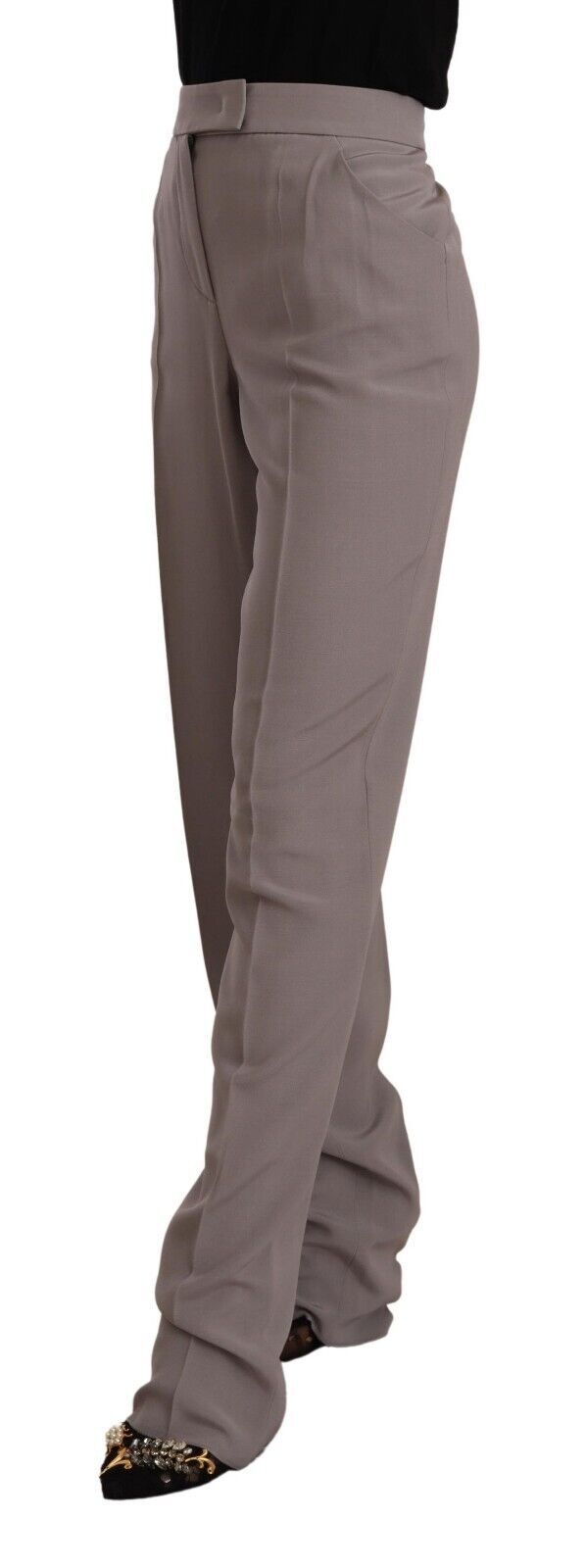 Elegante hohe Taille Seidenmischhose