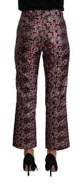 Pantalones acampanados jacquard de cintura alta