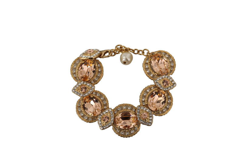 Pulsera de la cadena de oro de cristal de champán