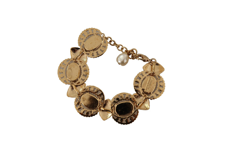 Pulsera de la cadena de oro de cristal de champán