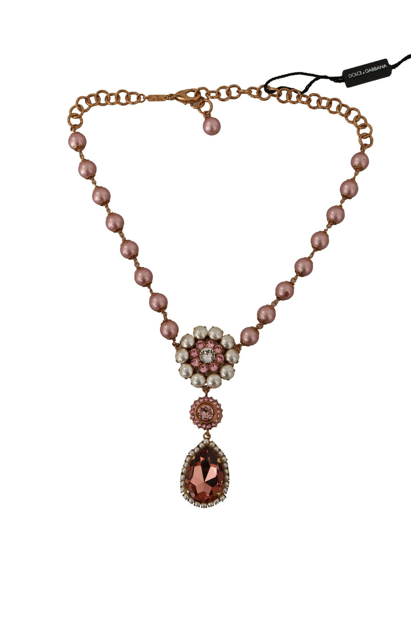 Elegante Collana Funl Charm in finta perla d'oro