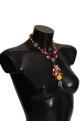 Collana a base di cristallo multicolore