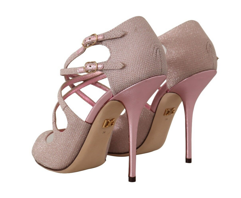 Ροζ λάμπα Peep Toe High Heels Sandals