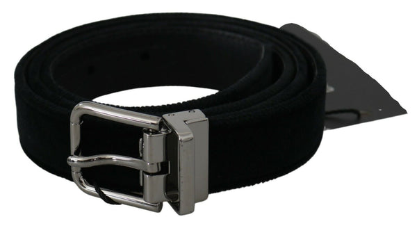 Ceinture en cuir noir élégant avec intérieur en velours