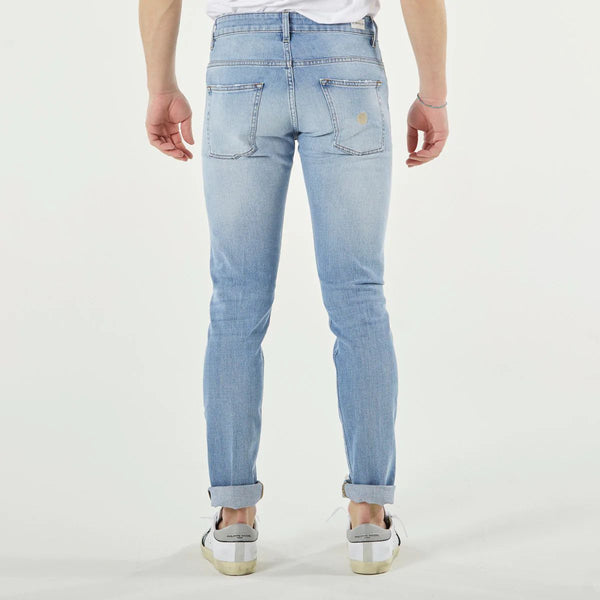 Denim de Fit Slim de Blue Blue Light