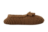 Elegant Wool Knit Ballerina Flats in Brown