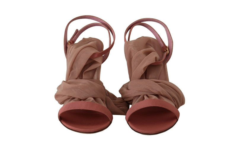 Elegante rosa Knöchelriemen -Absätze Sandalen