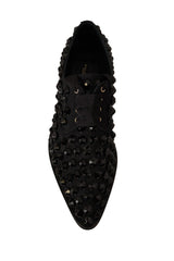 Κομψό Gros Grain Lace-up Jeweled Flats