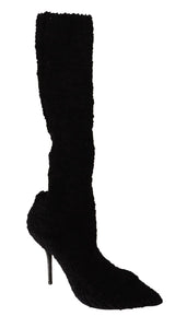 Bottes de chaussettes étirées noires chics