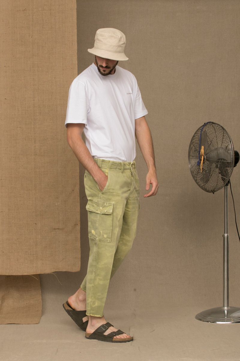 Jeans de diseñador de vidrio verde militar verde