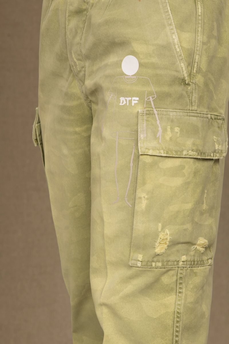 Militärgrüne Mid-T-Taisten-Designerjeans