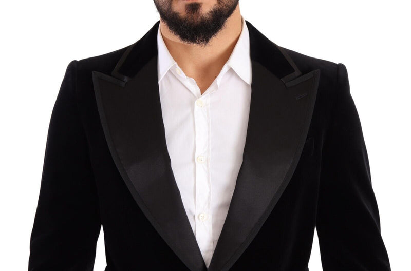 Elegante blazer in velluto a petto singolo