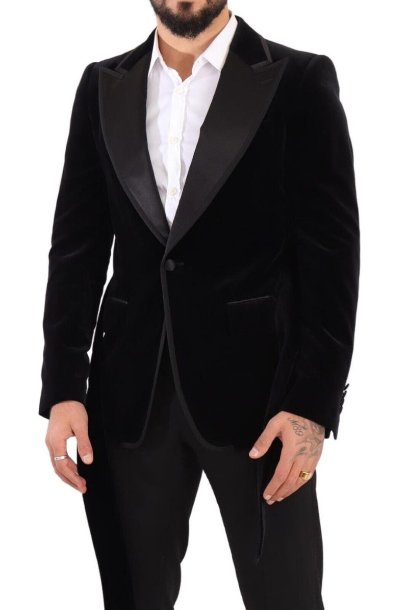 Elegante blazer de terciopelo de pecho único