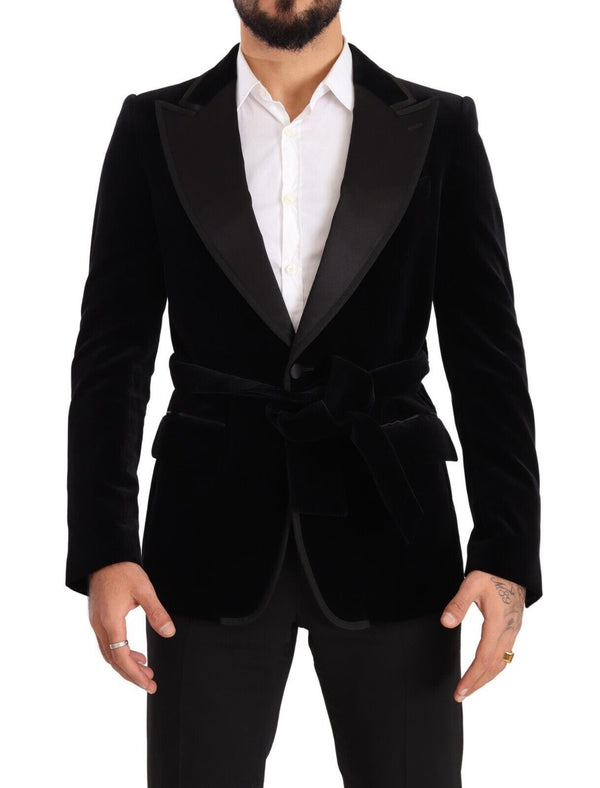 Elegante blazer in velluto a petto singolo