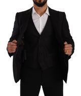 Sicilia Slim Fit Black Suit Conjunto