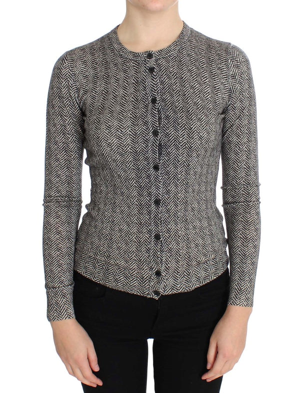 Cardigan en laine noir et blanc élégant