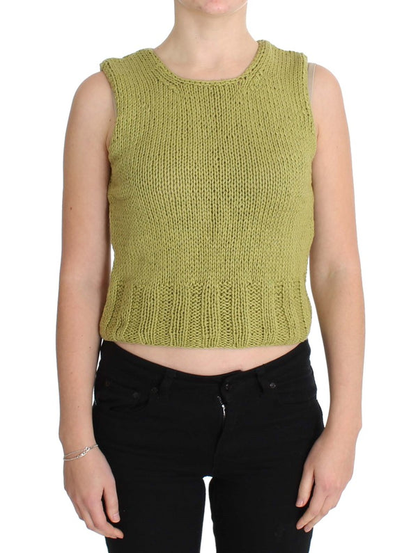 Chic Green Strick ärmellose Westepullover