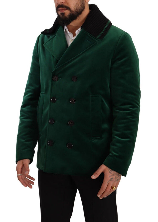 Elegante Velvet Doble Showed Overcoat