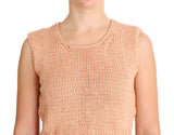 Elegant Pink Knitted Sleeveless Vest Sweater