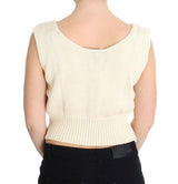 Pull gilet en tricot sans manches beige