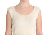 Pull gilet en tricot sans manches beige