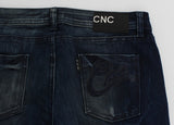 Chic jeans azul flaco ajustado