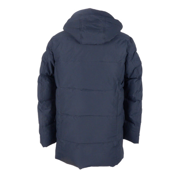 Sleek Blue Men's Hooded Jacket