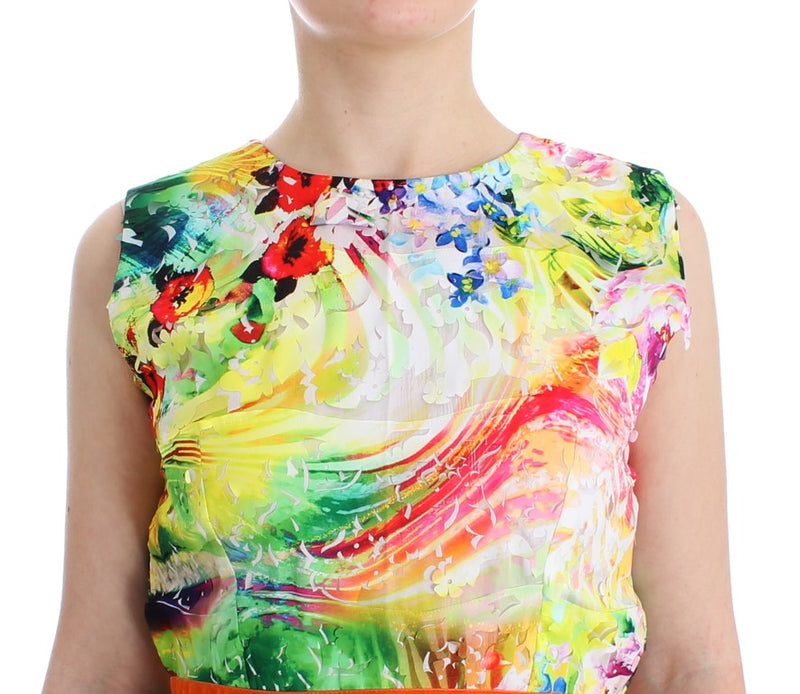 Multicolor Sheath Dress - Artful Elegance