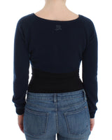 Chic Cashmere-Blend Cropped Pullover in Blau