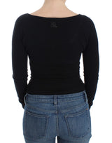 Maglione Chic Cropped Black Wool-Cashmere