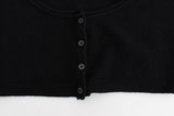 Maglione Chic Cropped Black Wool-Cashmere