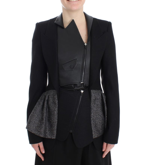 Elegante giacca blazer a cerniera monocromatica